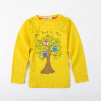 水果铺子女童纯棉欧美风猫头鹰印花纯棉长袖T恤12FSAG02