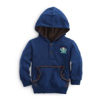 2016新款秋冬男童套头卫衣 卡通男童带帽口袋上衣14FSAWB04