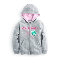 2016秋冬新款女童中大童欧美风带帽拉链衫 星星款外套女童上衣14FSAWG03