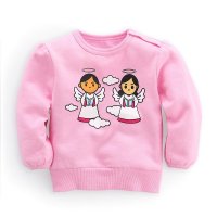 2016秋冬新款女童卡通天使娃娃长袖纯棉卫衣 套头卫衣15FSAWG13