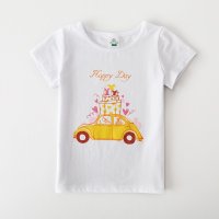 2016夏季新款女童纯棉短袖T恤HAPPY字母卡通图案上衣FS227204
