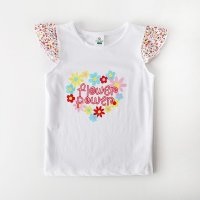 2016夏季新款女童纯棉短袖T恤彩色心形印花飞飞袖上衣FS227207