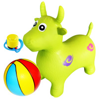 网童奇贝儿童跳跳鹿充气马充气牛动物玩具加厚加大送气泵送小篮球