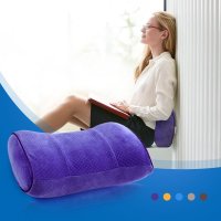 艾茵美正品纯色天鹅绒靠垫慢回弹长方形办公室护腰靠枕腰枕护脊椎