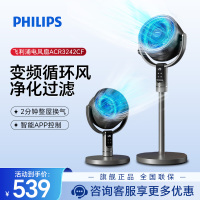 飞利浦(Philips) 空气循环扇家用电风扇直流变频24档轻音无噪自动摇头立式智能遥控定时落地扇ACR3242CF