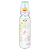 德国NUK玻璃奶瓶/新生儿一般口径玻璃240ml乳胶仿真奶嘴宝宝40.745.704 颜色随机