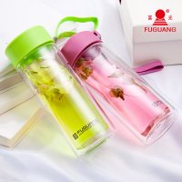 富光 水晶玻璃杯 带提手带盖的创意水杯子 280ml G1311-280