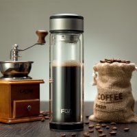 富光商务双层玻璃杯 女士泡茶杯 男士水杯商务杯子 WFB1010-320