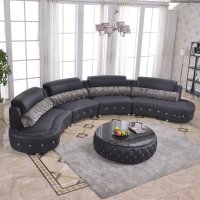 乐庭家具 沙发 真皮沙发组合 时尚沙发 现代皮沙发 小户型客厅沙发 办公沙发 黑色 2个双人位+2个三人位+茶几