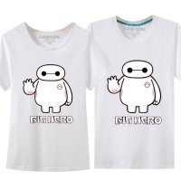 承翼 新款短袖T恤女士情侣装夏装 休闲修身韩版潮男女半袖衫大码印花 大白