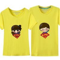 承翼 新款短袖T恤女士情侣装夏装 休闲修身韩版潮男女半袖衫大码印花 飞行超人