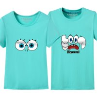 承翼 新款短袖T恤女士情侣装夏装 休闲修身韩版潮男女半袖衫大码印花 海绵宝宝