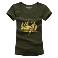 承翼 新款短袖T恤女士情侣装夏装 休闲修身韩版潮男女半袖衫大码印花 烫金-给力