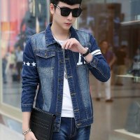 男士韩版长袖牛仔夹克牛仔外套XC101858#1808