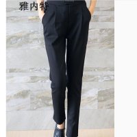 雅内特2015秋款复古英伦格子高腰哈伦裤 女 G40430#710