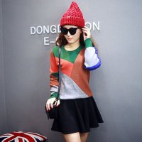 新款欧洲站菱形撞色毛衣 半身裙套装女BRC1022113#067