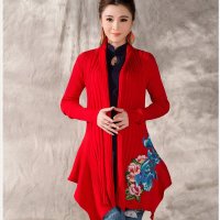 民族风秋新款女装大码毛衣刺绣花披肩女N81358#868