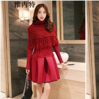 雅内特2015新款加厚中长款打底裙时尚套裙连衣裙女B42365#909