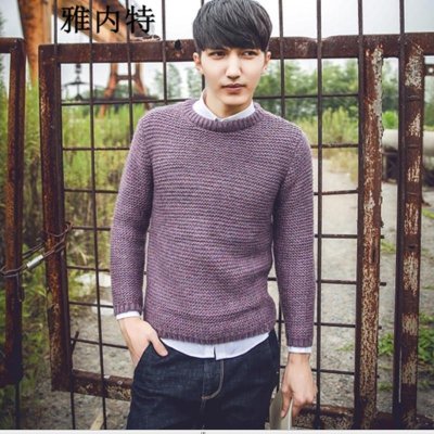 雅内特2015新款韩版男潮青春流行圆领套头衫毛衣XC105180#8618