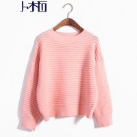 卜柘2015新款韩版青春时尚纯色圆领套头毛衣长袖女JC07148#1107