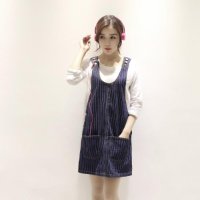 新款胖MM牛仔背带裙半身裙条纹 牛仔 背带 短裙