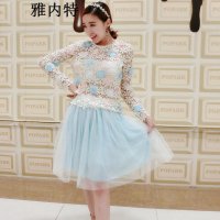 雅内特女装重工立体花朵短上衣 半身裙套装女