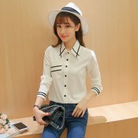 2016女装新款学院风学生衬衫女长袖韩版修身打底衫