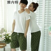 雅内特2016韩版新款小鹿情侣卡通睡衣时尚碎花家居服