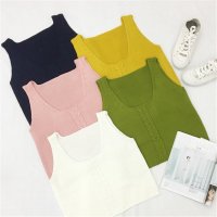 2016纯色麻花外搭针织罩衫背心马甲毛衣女GA0122#503