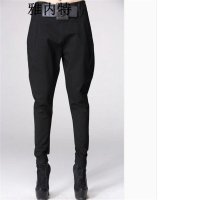 雅内特2016新款哈伦裤大码显瘦皮带款宽松小脚休闲裤