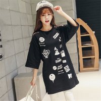 雅内特2016夏装新款韩版女装网布宽松长款大码休闲短袖T恤