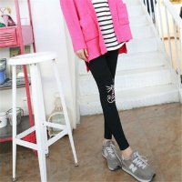 雅内特女装卡通猫咪印花可爱糖果色打底裤