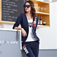 雅内特2016女装时尚显瘦修身西服三件套运动套装