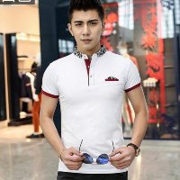 雅内特男装修身翻领短袖T裇