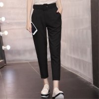 雅内特女装新款冰爽薄料休闲显瘦九分反扁哈伦裤女裤