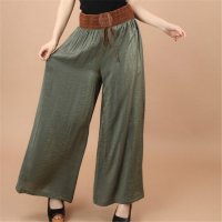 雅内特女装新款胖MM亚麻肥婆裙阔腿裤大码舞蹈瑜伽裤