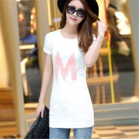 2016夏季新款中长款短袖T恤女 修身显瘦连衣裙打底衫女1