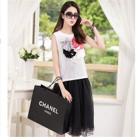 2016女装小香甜美立体花朵雪纺背心上衣 网纱蓬蓬裙套装1