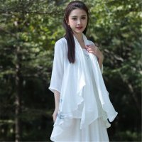 2016春夏新款复古禅茶服女装开衫披肩防晒衫上衣2