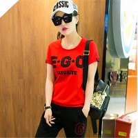 2016夏装大码女装韩版修身显瘦跑步时尚休闲运动套装2