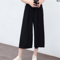 2016韩版夏款双丝皱麻休闲显瘦百搭阔腿裤G40325#8111