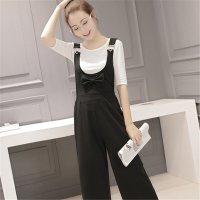 2016韩版时尚蝴蝶结小清新学生MM休闲背带裤G40330#8538