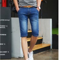 2016夏装新款韩版弹力修身男装牛仔裤七分中裤短裤