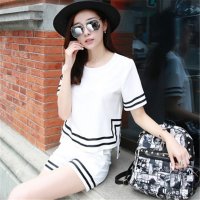 2016夏季新款韩版运动短袖短裤时尚两件套