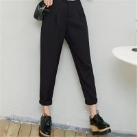 2016女装个性百搭显示宽松阔腿裤9分裤高腰哈伦裤