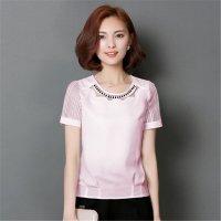 2016夏装新款雪纺衫短袖气质淑女雪纺衫女