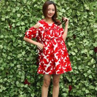 2016夏季度假风花花孕妇甜美露肩连衣裙棉麻中长款女