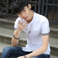 2016新款韩版男装条纹免烫抗皱爆款时尚休闲衬衣