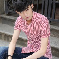 2016新款韩版男装条纹免烫抗皱爆款衬衫时尚休闲男衬衣