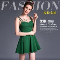 2016性感露背裹胸短裙显瘦小礼服打底露肩连衣裙女